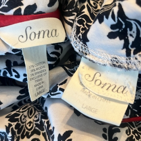 Soma Embraceable Long Sleeve Pajama Set in Damsel Ivory Size L - Picture 9 of 16